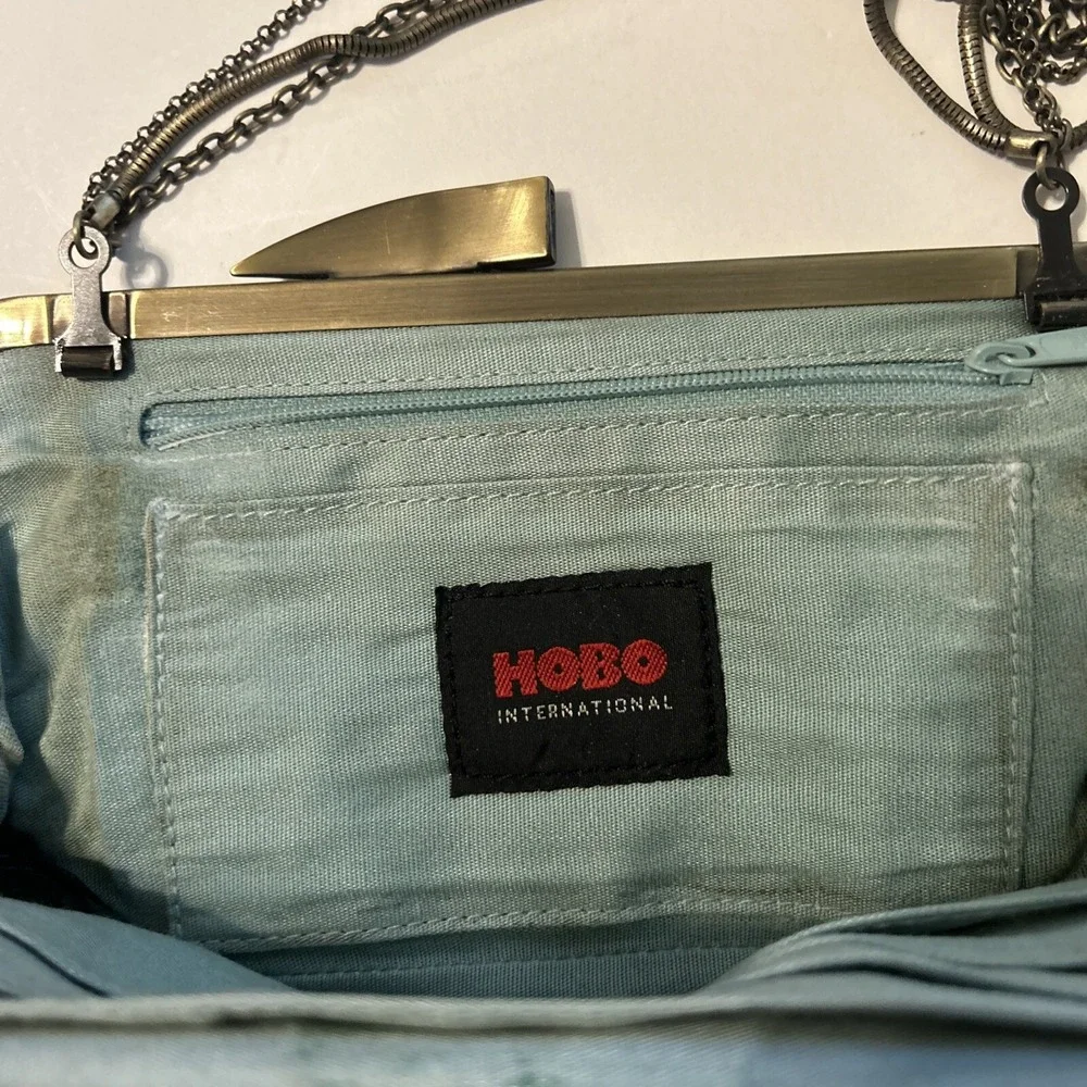 Hobo International Metallic Snake Skin On Leather Purse Chain/Clutch Organizer